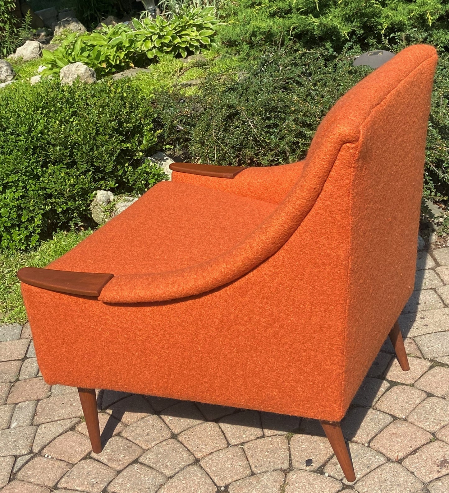 REFINISHED REUPHOLSTERED Mid Century Modern Armchair