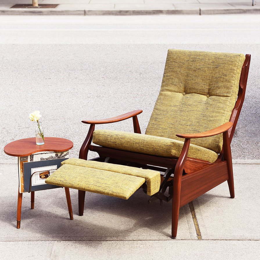 Vintage mid century modern recliner sale