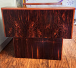 REFINISHED Mid Century Modern Rosewood & Glass End Table with Storage 9