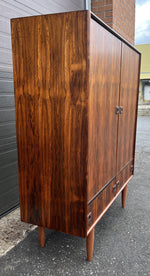RESTORED Mid Century Modern Rosewood Wardrobe Tall Dresser W 46