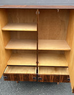 RESTORED Mid Century Modern Rosewood Wardrobe Tall Dresser W 46