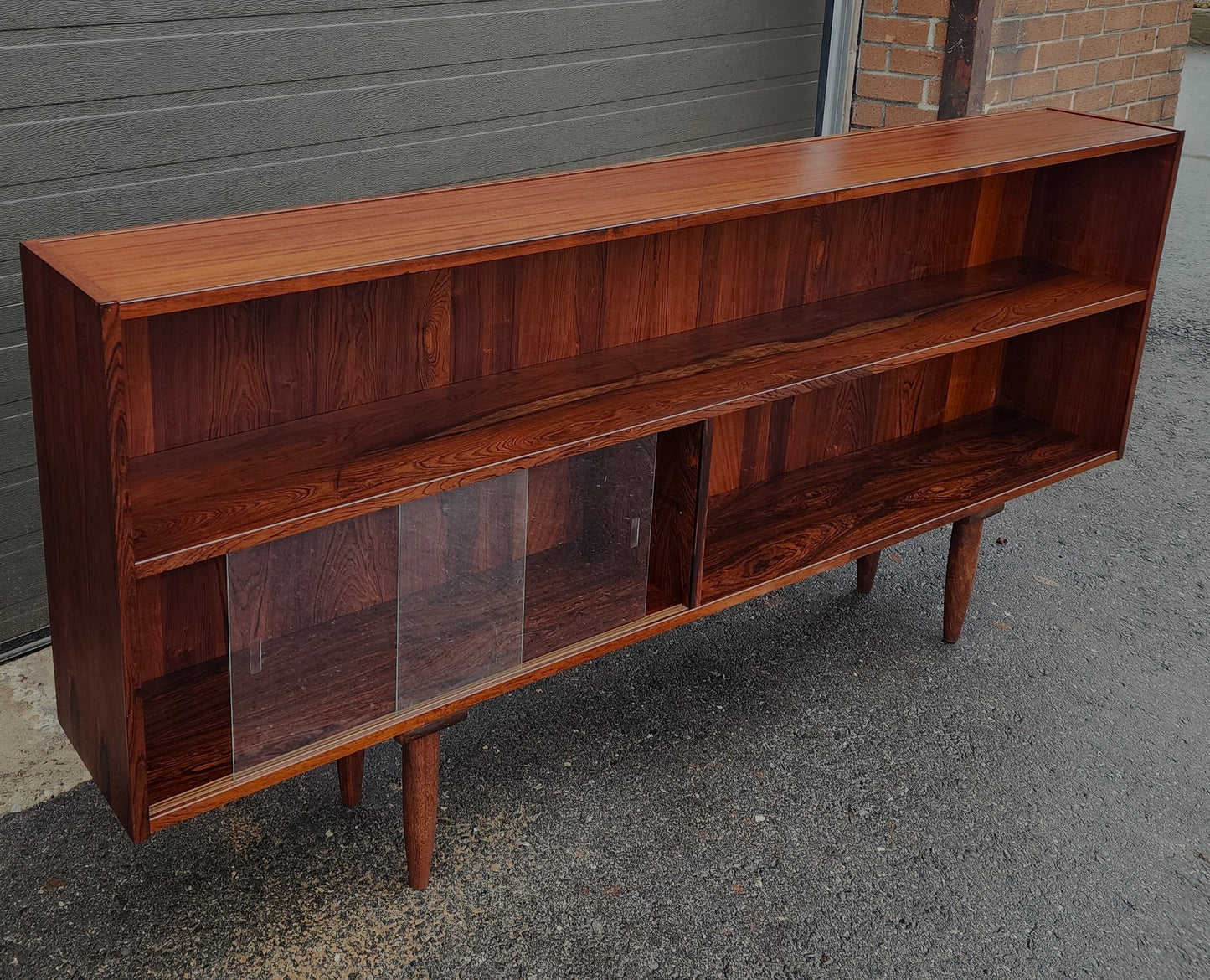 REFINISHED Danish Mid Century Modern Rosewood Bookcase 77"