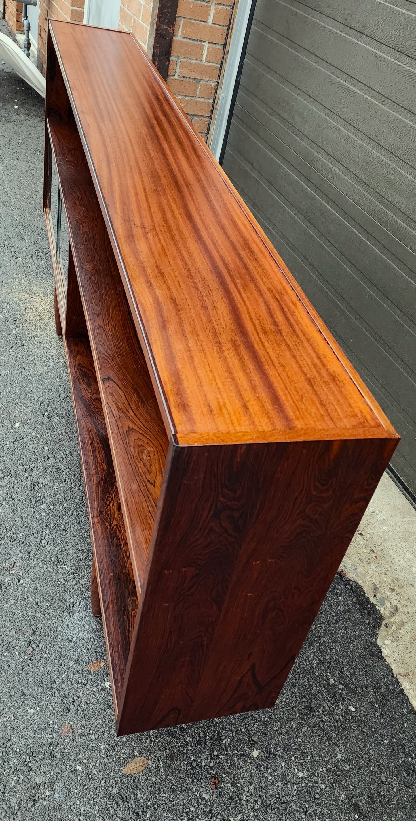 REFINISHED Danish Mid Century Modern Rosewood Bookcase 77"