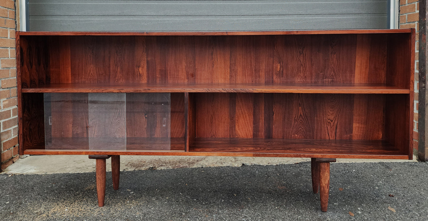 REFINISHED Danish Mid Century Modern Rosewood Bookcase 77"