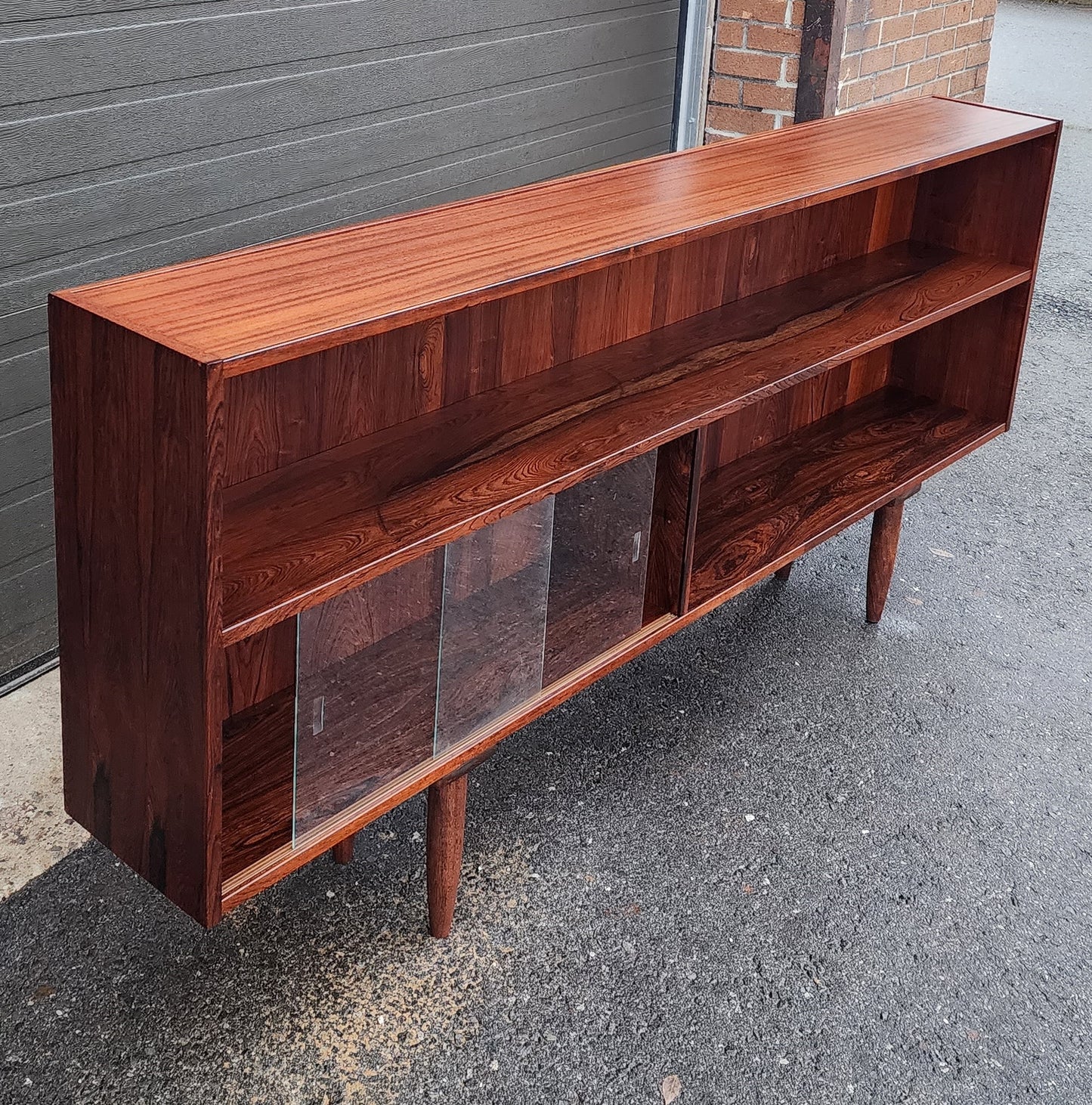 REFINISHED Danish Mid Century Modern Rosewood Bookcase 77"