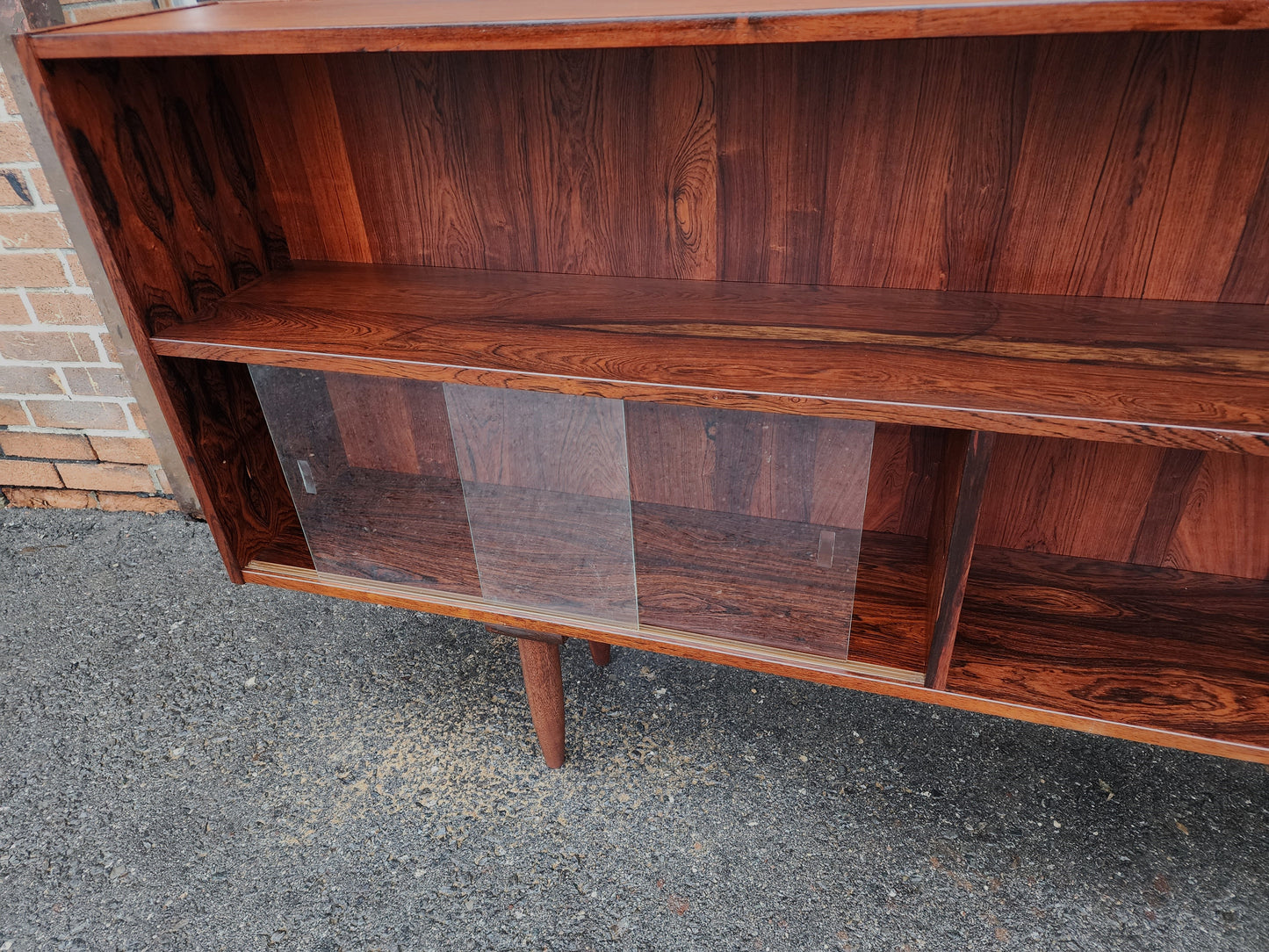 REFINISHED Danish Mid Century Modern Rosewood Bookcase 77"