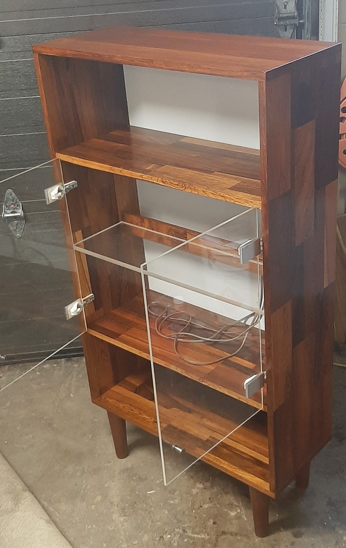 REFINISHED MCM Rosewood Patchwork Display Cabinet  Bookcase 28
