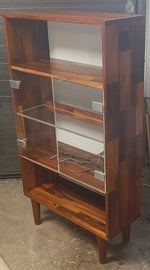 REFINISHED MCM Rosewood Patchwork Display Cabinet  Bookcase 28
