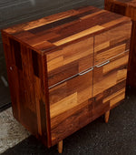 REFINISHED MCM Rosewood Patchwork Cabinet with 2 doors 28