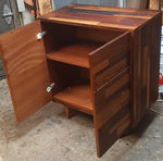 REFINISHED MCM Rosewood Patchwork Cabinet with 2 doors 28