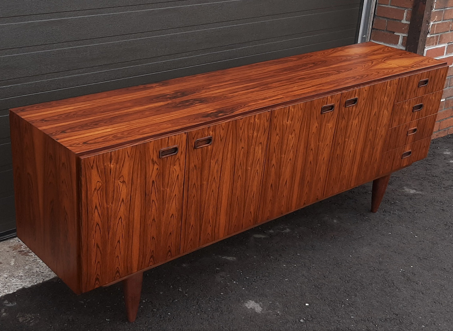 REFINISHED Danish MCM Brazilian Rosewood Sideboard Credenza 79"