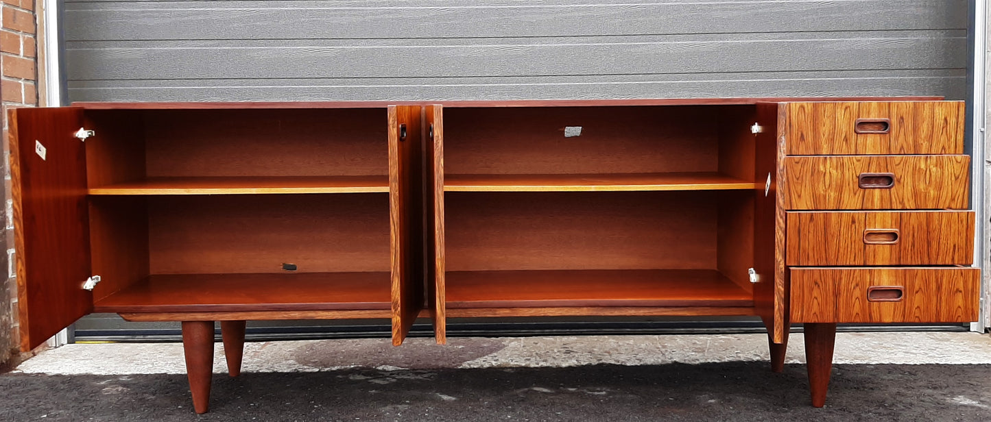 REFINISHED Danish MCM Brazilian Rosewood Sideboard Credenza 79"