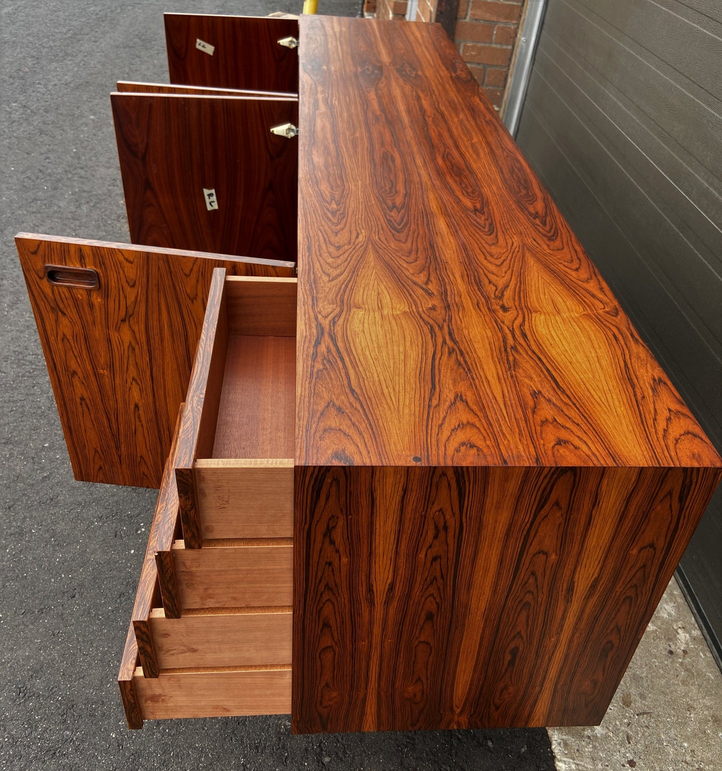 REFINISHED Danish MCM Brazilian Rosewood Sideboard Credenza 79"