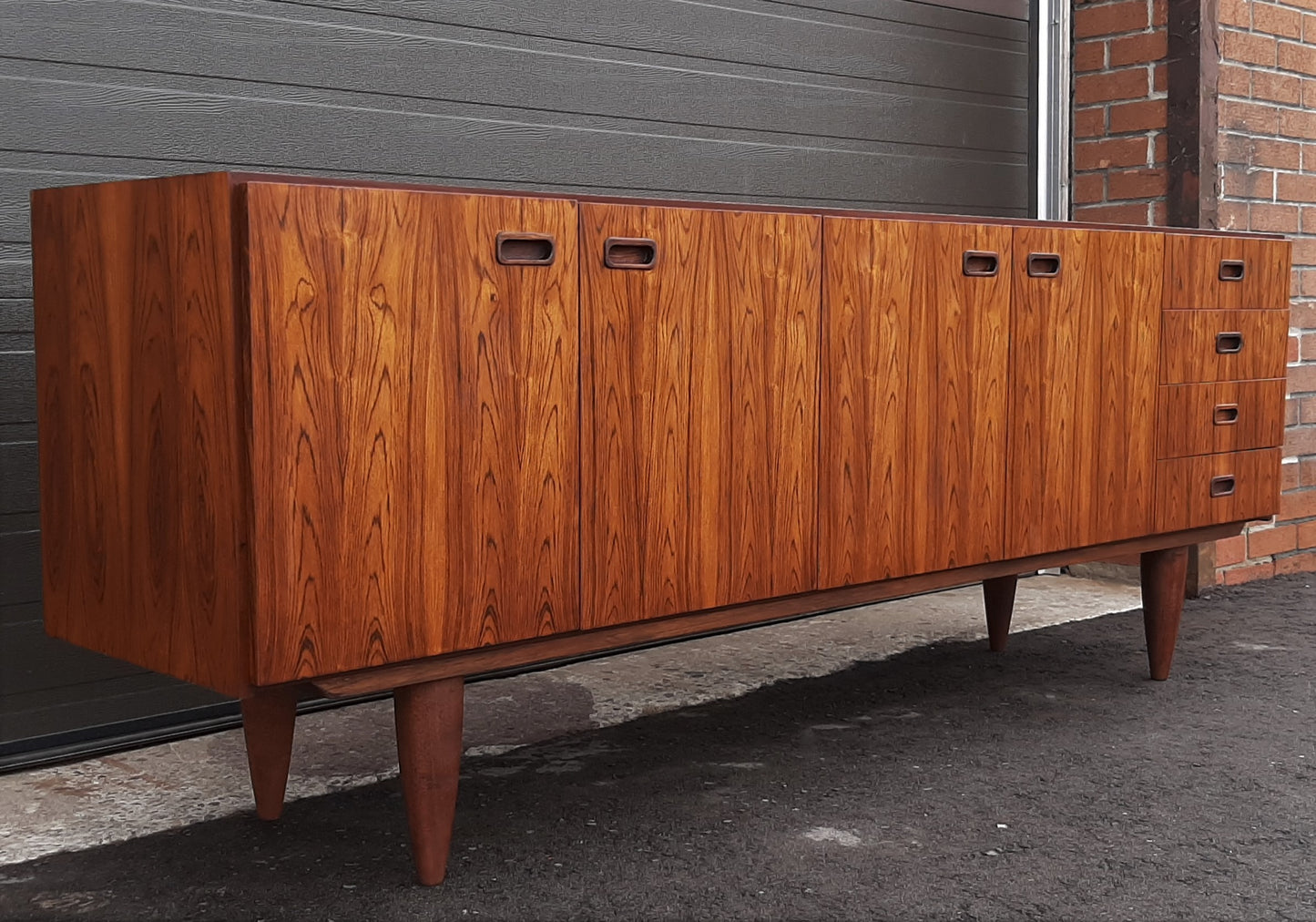 REFINISHED Danish MCM Brazilian Rosewood Sideboard Credenza 79"