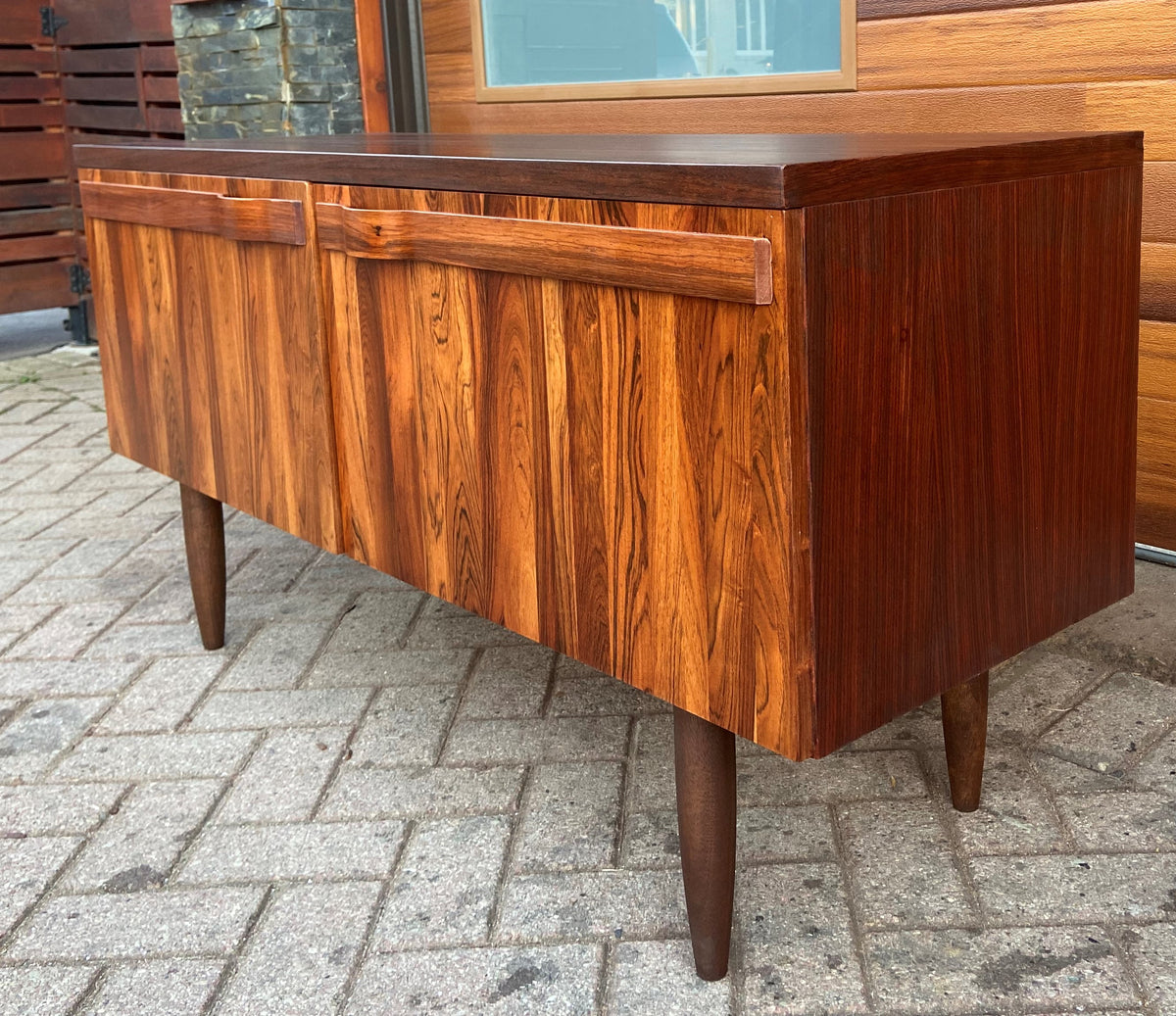 REFINISHED Swedish Mid Century Modern Rosewood Credenza by Troeds 51