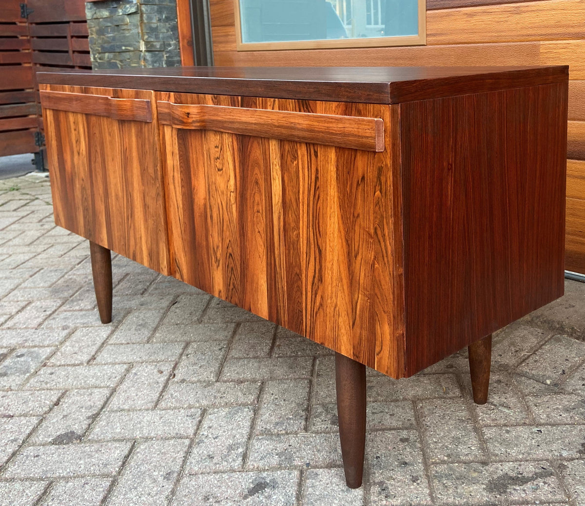 REFINISHED Swedish Mid Century Modern Rosewood Credenza by Troeds 51