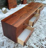 REFINISHED MCM Rosewood dresser, highboy & Queen bed w nightstands PERFECT 6