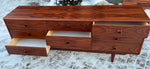 REFINISHED MCM Rosewood dresser, highboy & Queen bed w nightstands PERFECT 7