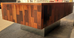 REFINISHED MCM rosewood & chrome desk with finished back Milo Baughman style, perfect 8