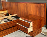 REFINISHED MCM Rosewood dresser, highboy & Queen bed w nightstands PERFECT 4