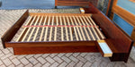 RESTORED Danish Mid Century Modern Rosewood Queen Bed w Floating Nightstands 5