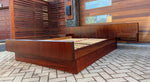 RESTORED Danish Mid Century Modern Rosewood Queen Bed w Floating Nightstands 7