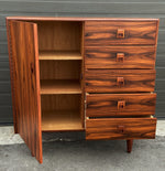 REFINISHED MCM Rosewood dresser, highboy & Queen bed w nightstands PERFECT 9