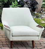 REFINISHED & REUPHOLSTERED in wool mohair MCM  Lounge Chair, Perfect 1