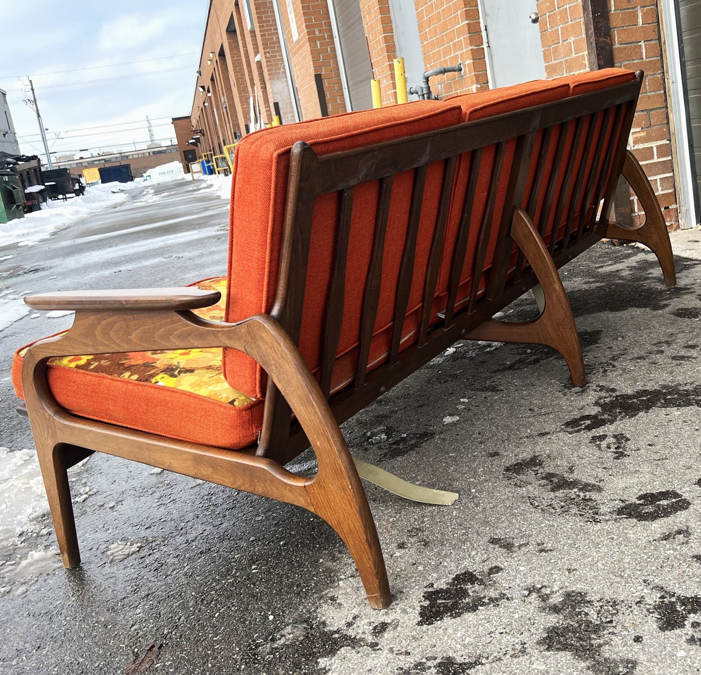 RESTORED  Mid Century Modern Sofa by Adrian Pearsall 74"