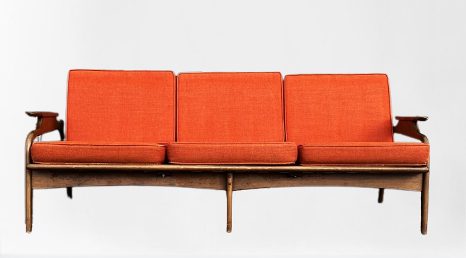 RESTORED  Mid Century Modern Sofa attr. to Adrian Pearsall 74"
