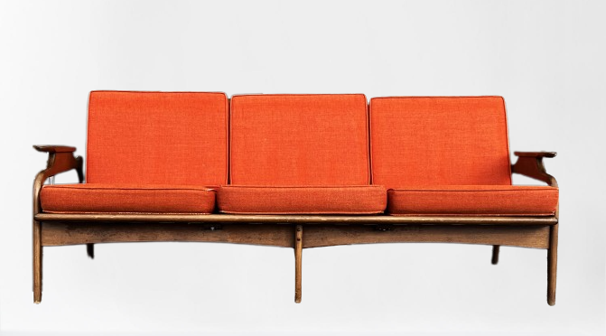 RESTORED  Mid Century Modern Sofa by Adrian Pearsall 74"