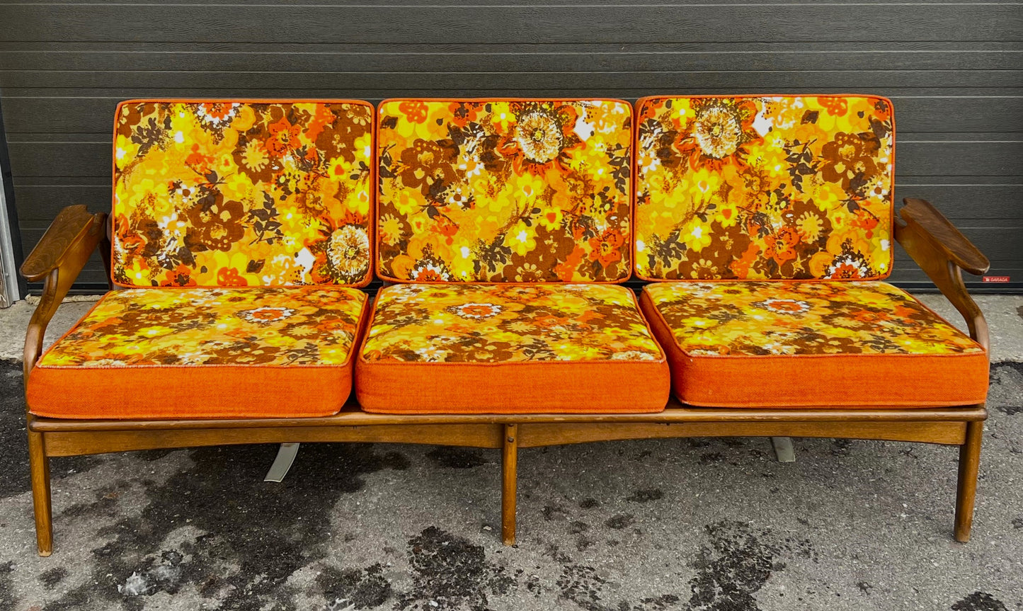 RESTORED  Mid Century Modern Sofa by Adrian Pearsall 74"