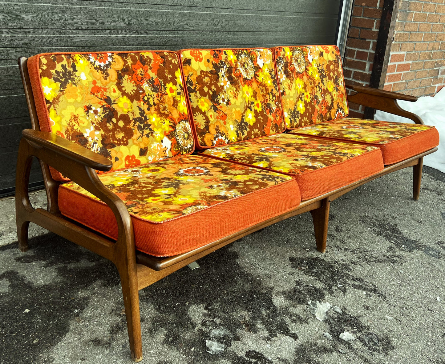 RESTORED  Mid Century Modern Sofa by Adrian Pearsall 74"