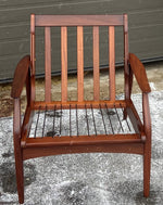REFINISHED Mid Century Modern Solid Teak Lounge Chair with Cushions 4