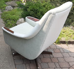 REFINISHED & REUPHOLSTERED in wool mohair MCM  Swivel Lounge Chair, Perfect 3
