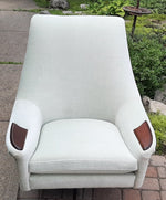 REFINISHED & REUPHOLSTERED in wool mohair MCM  Swivel Lounge Chair, Perfect 4
