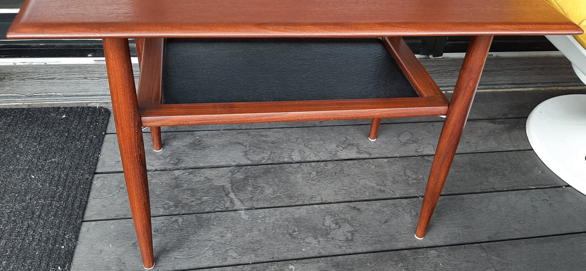 REFINISHED Mid Century Modern Teak Accent Tables with Shelves by RS Associates