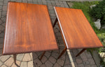 REFINISHED Mid Century Modern Teak Accent Tables with Shelves by RS Associates 5