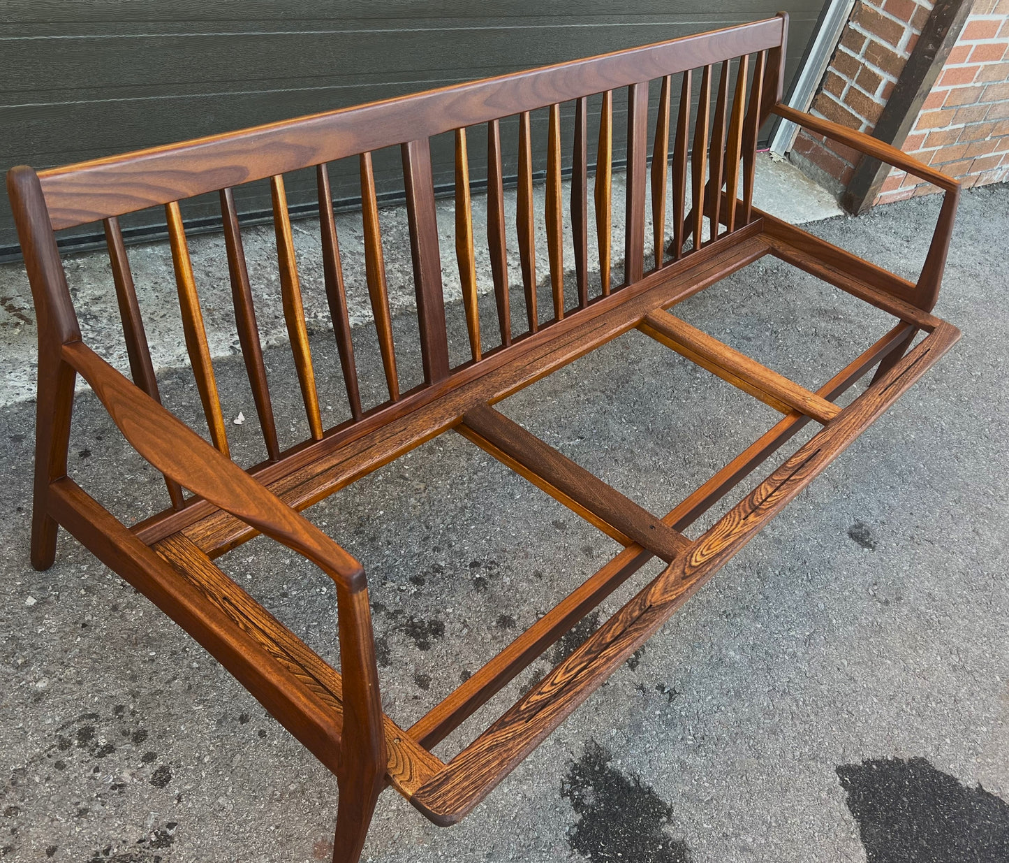 REUPHOLSTERED REFINISHED Mid Century Modern Teak 3-Seater Sofa by R. Huber