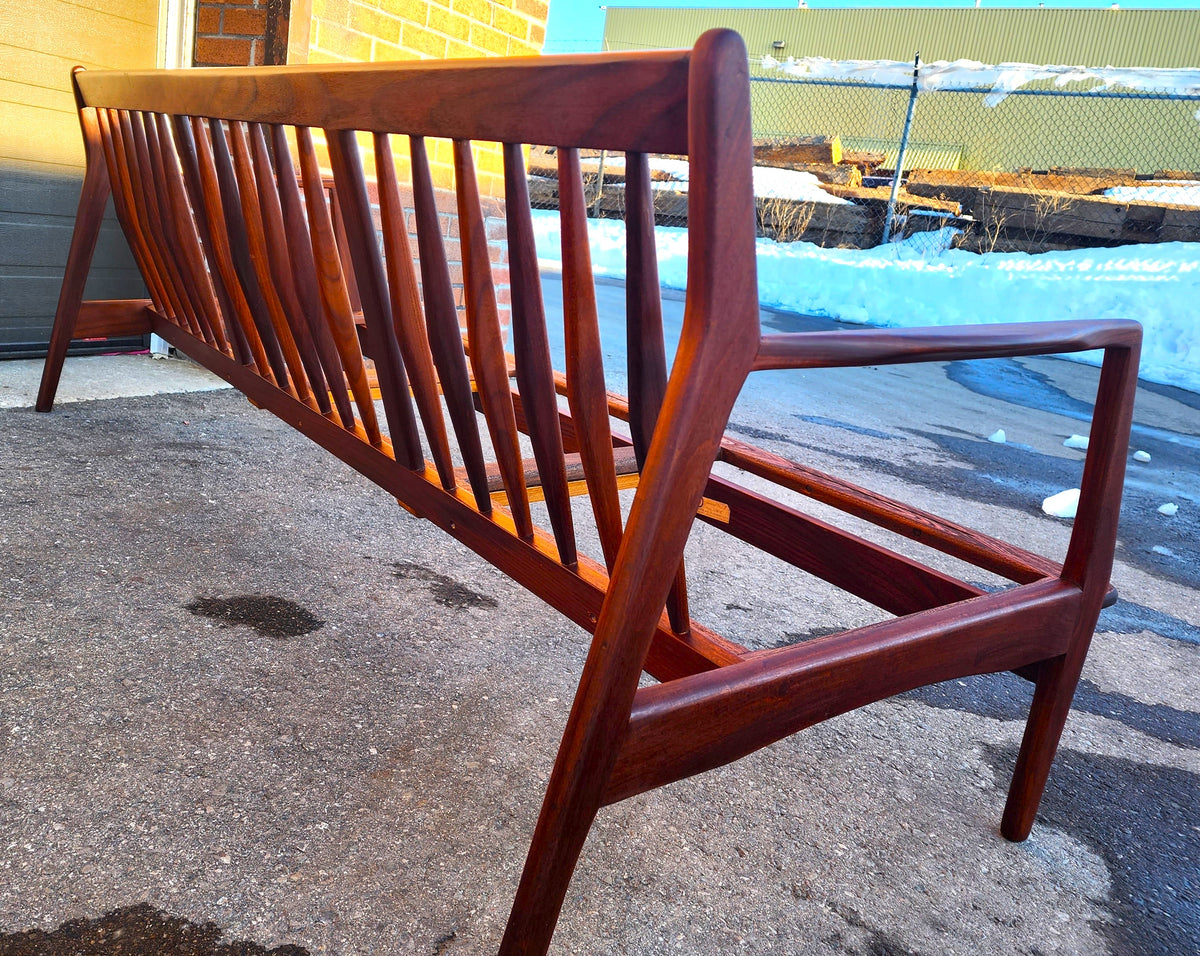 REUPHOLSTERED REFINISHED Mid Century Modern Teak 3-Seater Sofa by R. Huber