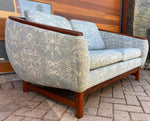 REFINISHED Mid Century Modern Huber Barrel Back Teak Loveseat 4