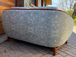 REFINISHED Mid Century Modern Huber Barrel Back Teak Loveseat 6