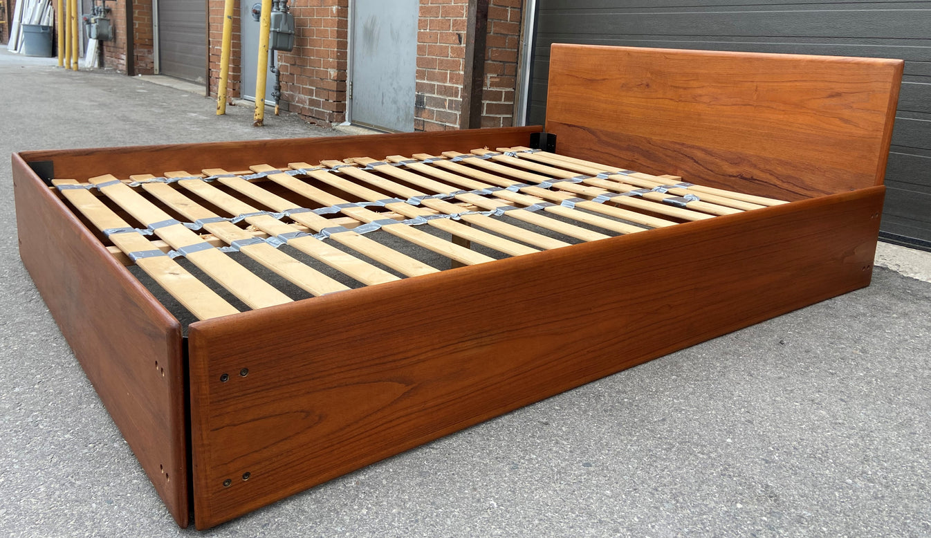 REFINISHED Mid Century Modern Teak Bed Double