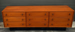 REFINISHED MCM Teak King Bed w Floating Nightstands and 9 Drawers Dresser, PERFECT 3