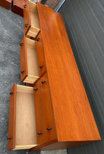 REFINISHED MCM Teak King Bed w Floating Nightstands and 9 Drawers Dresser, PERFECT 6