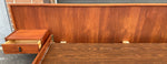 REFINISHED MCM Teak King Bed w Floating Nightstands and 9 Drawers Dresser, PERFECT 9