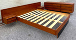 REFINISHED Mid Century Modern Teak Queen Bed w Nightstands & Dresser 9 Drawers 1