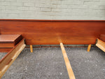 REFINISHED Mid Century Modern Teak Queen Bed w Nightstands & Dresser 9 Drawers 13