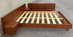 REFINISHED Mid Century Modern Teak Queen Bed w Nightstands & Dresser 9 Drawers 2