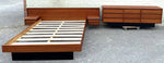 REFINISHED Mid Century Modern Teak Queen Bed w Nightstands & Dresser 9 Drawers 3